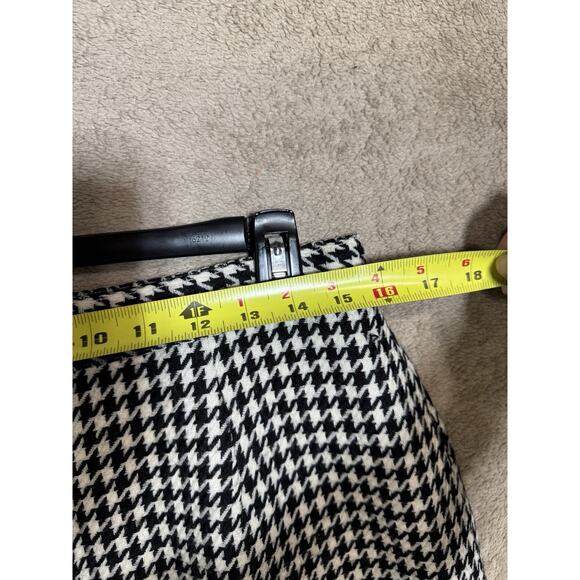Vtg Houndstooth Pleated Midi Skirt 100% Wool Women’s Sz 14 Academia Oktober - Picture 5 of 5